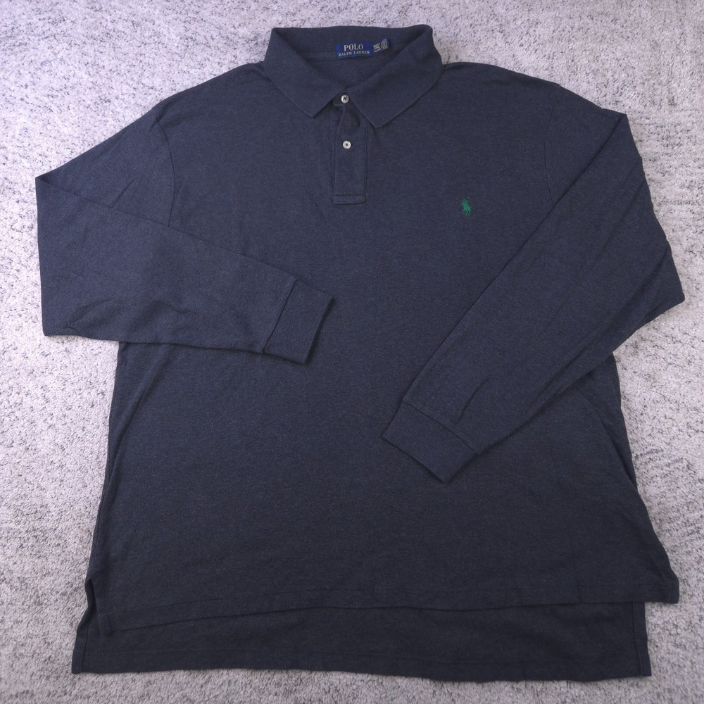 Polo Ralph Lauren Shirt Mens 2XLT 2XL Tall Long Sleeve Pony Logo Collared Black